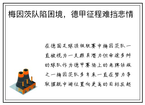 梅因茨队陷困境,德甲征程难挡悲情